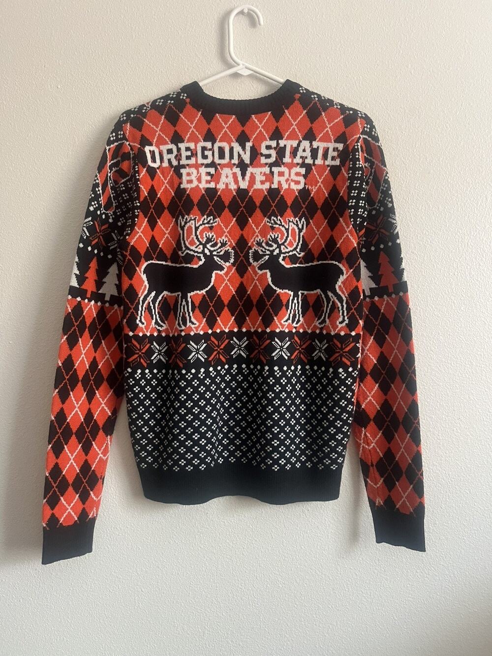 FOCO Oregon State Beavers Ugly Christmas Sweater Small Reindeer NCAA OSU
